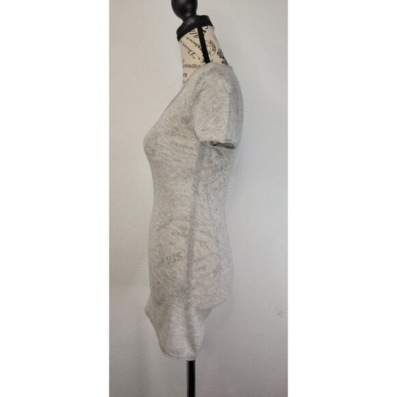 BCBG MaxAzria Cotton Cashmere Knit Tshirt Sz Small Gray Delicate Short Sleeves - Picture 6 of 9